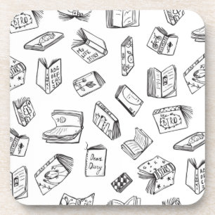 Book pattern coaster