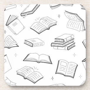 Book pattern coaster