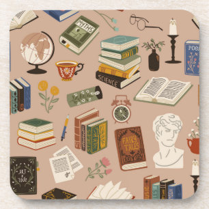 Book pattern coaster