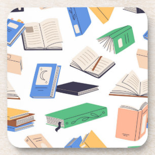 Book pattern coaster