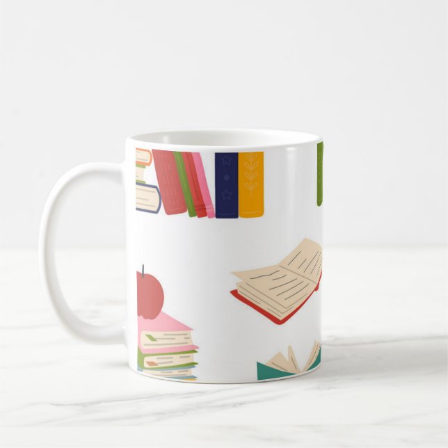 Book pattern coffee mug (Left)