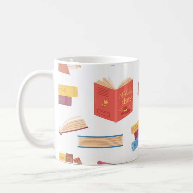 Book pattern coffee mug (Left)