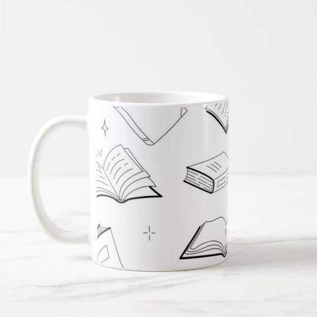 Book pattern coffee mug (Left)