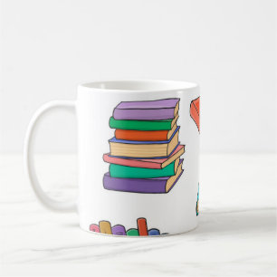 Book pattern coffee mug