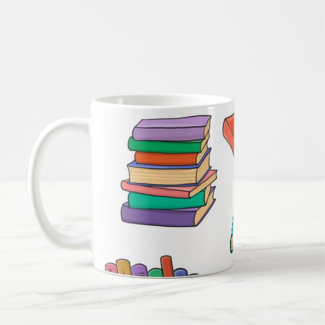 Book pattern coffee mug (Left)