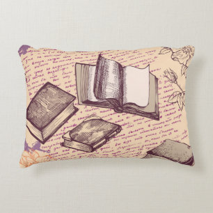 Book pattern decorative cushion