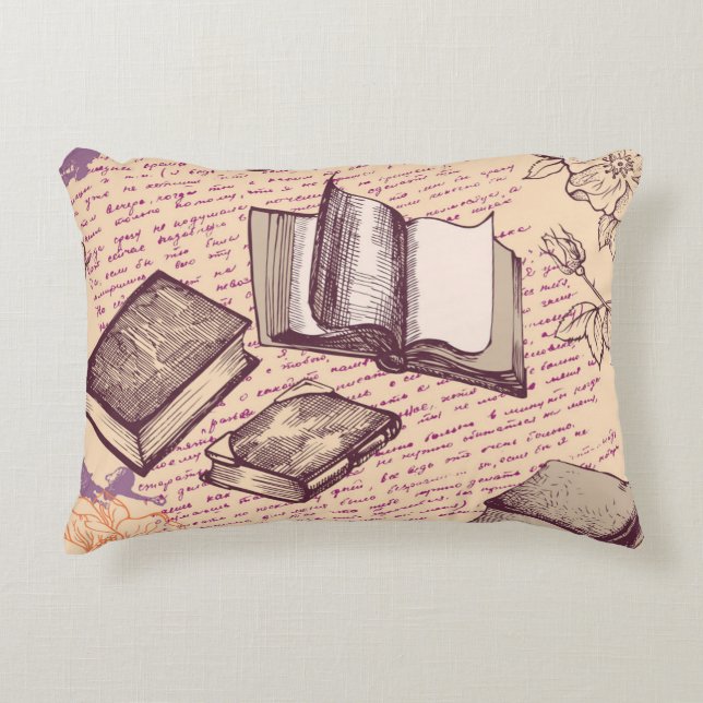 Book pattern decorative cushion (Front)