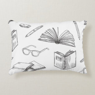 Book pattern decorative cushion