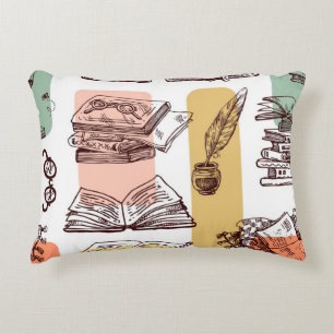Book pattern decorative cushion