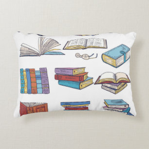 Book pattern decorative cushion