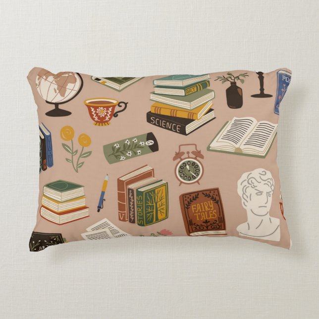 Book pattern decorative cushion (Front)