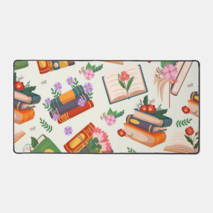 Book pattern desk mat