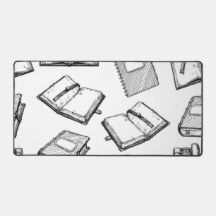 Book pattern desk mat