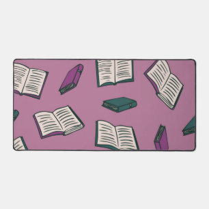 Book pattern desk mat