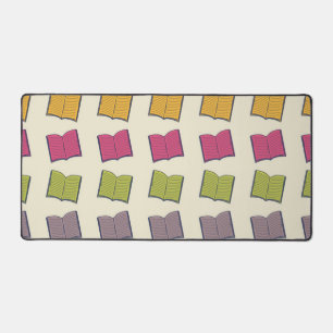 Book pattern desk mat