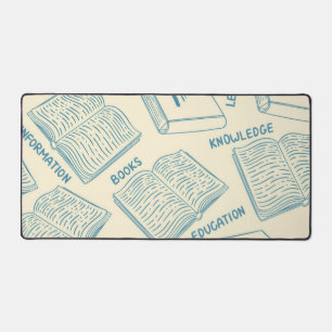 Book pattern desk mat