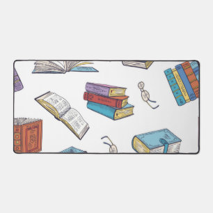 Book pattern desk mat