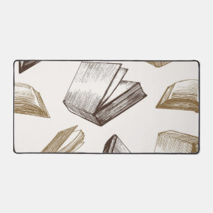 Book pattern desk mat