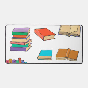 Book pattern desk mat