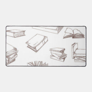 Book pattern desk mat