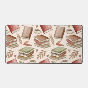 Book pattern desk mat