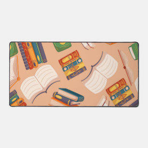 Book pattern desk mat