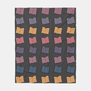 Book pattern fleece blanket
