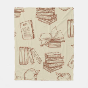 Book pattern fleece blanket