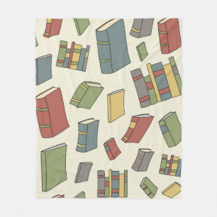 Book pattern fleece blanket