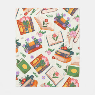 Book pattern fleece blanket