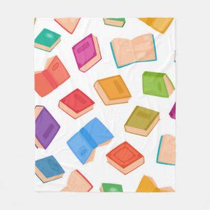 Book pattern fleece blanket
