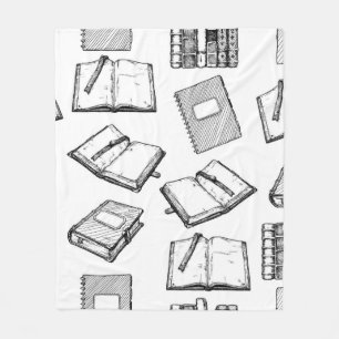 Book pattern fleece blanket