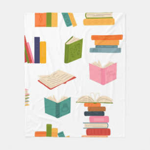 Book pattern fleece blanket