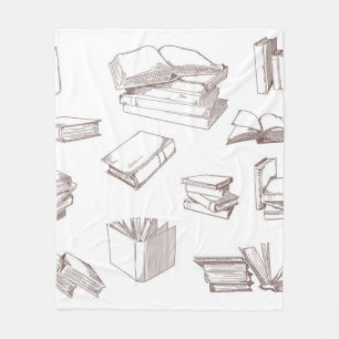 Book pattern fleece blanket