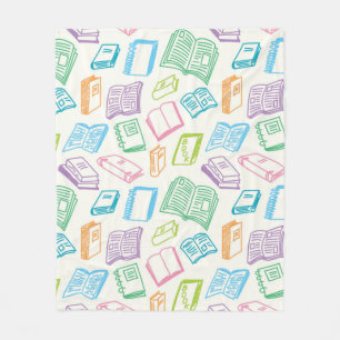 Book pattern fleece blanket