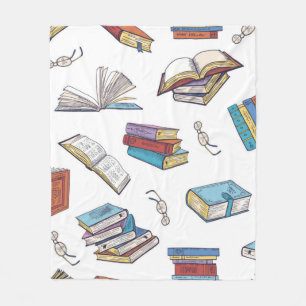 Book pattern fleece blanket