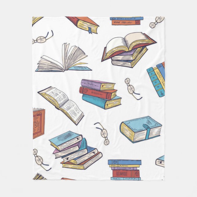 Book pattern fleece blanket (Front)