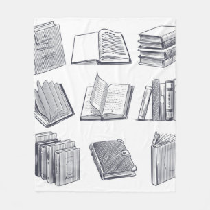 Book pattern fleece blanket