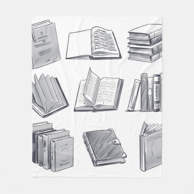 Book pattern fleece blanket (Front)