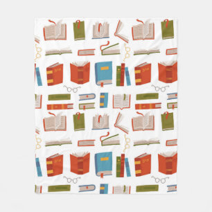 Book pattern fleece blanket