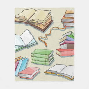 Book pattern fleece blanket
