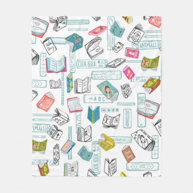 Book pattern fleece blanket (Front)