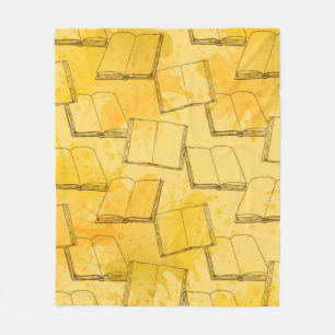 Book pattern fleece blanket