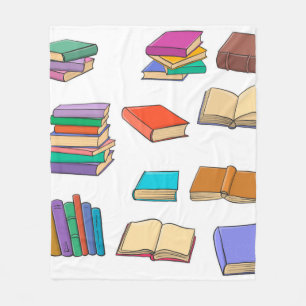 Book pattern fleece blanket