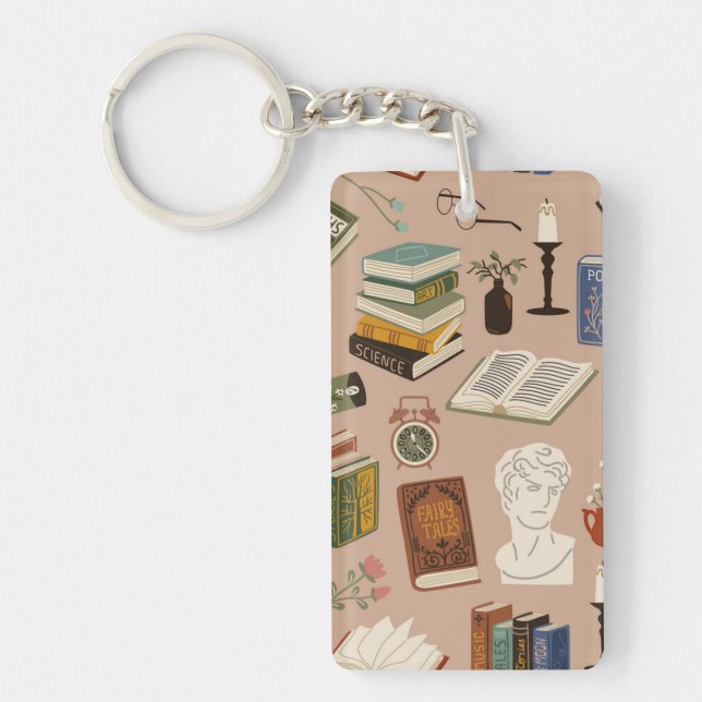 Book pattern key ring (Front)