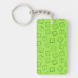 Book pattern key ring