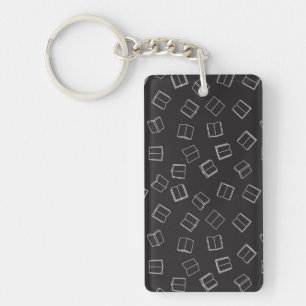 Book pattern key ring