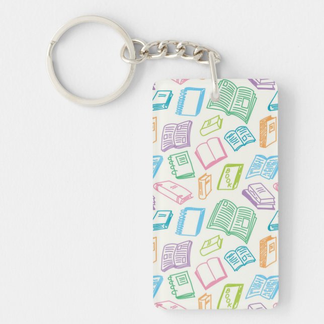 Book pattern key ring (Front)