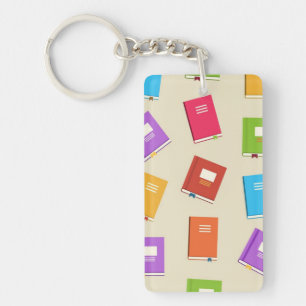Book pattern key ring