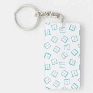 Book pattern key ring